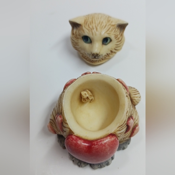 VINTAGE 2001 POT BELLY "VALENTINO" VALENTINE CAT FIGURE TRINKET BOX - Picture 6 of 7